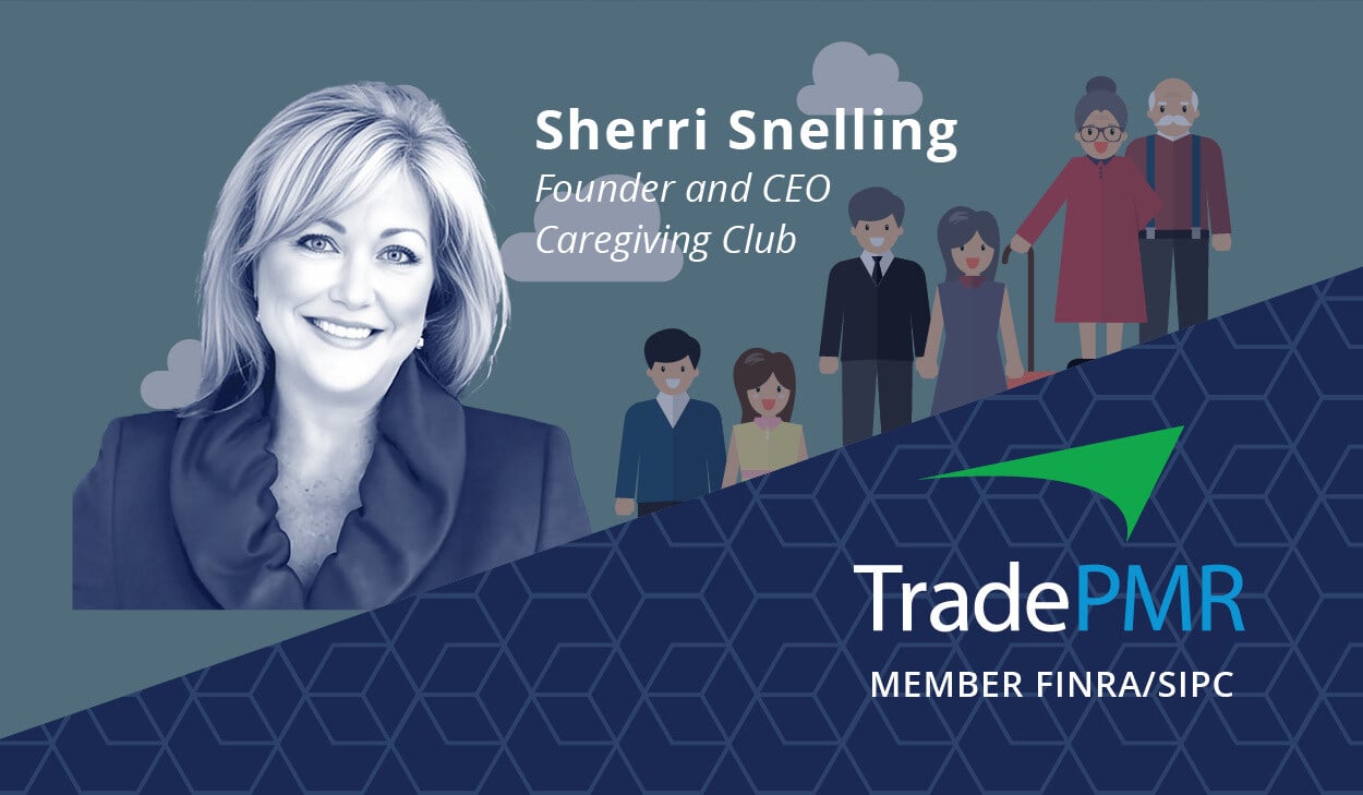 Sherri Snelling headshot and title with blue TradePMR logo