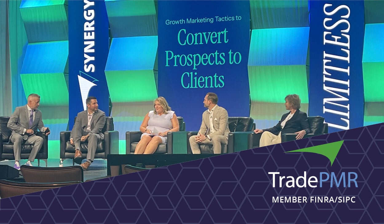 Four RIA marketing experts on TradePMR SYNERGY24 conference stage. 