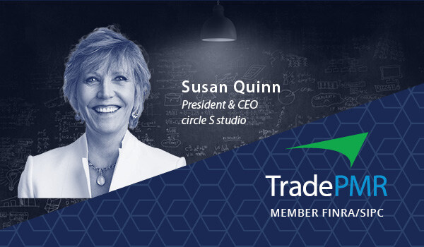 Susan Quinn headshot on black background with TradePMR logo